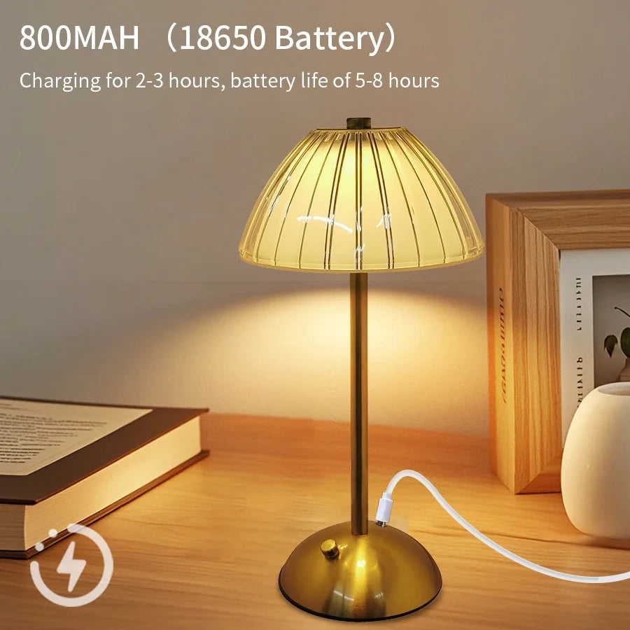 Crystal LED Rechargeable Table Lamp – Dimmable Bedside Night Light LED Table Lamp PLUSH