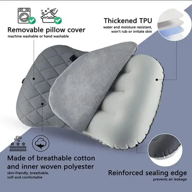 Ultralight Inflatable Camping Pillow – Neck & Lumbar Support Inflatable Camping Pillow PLUSH
