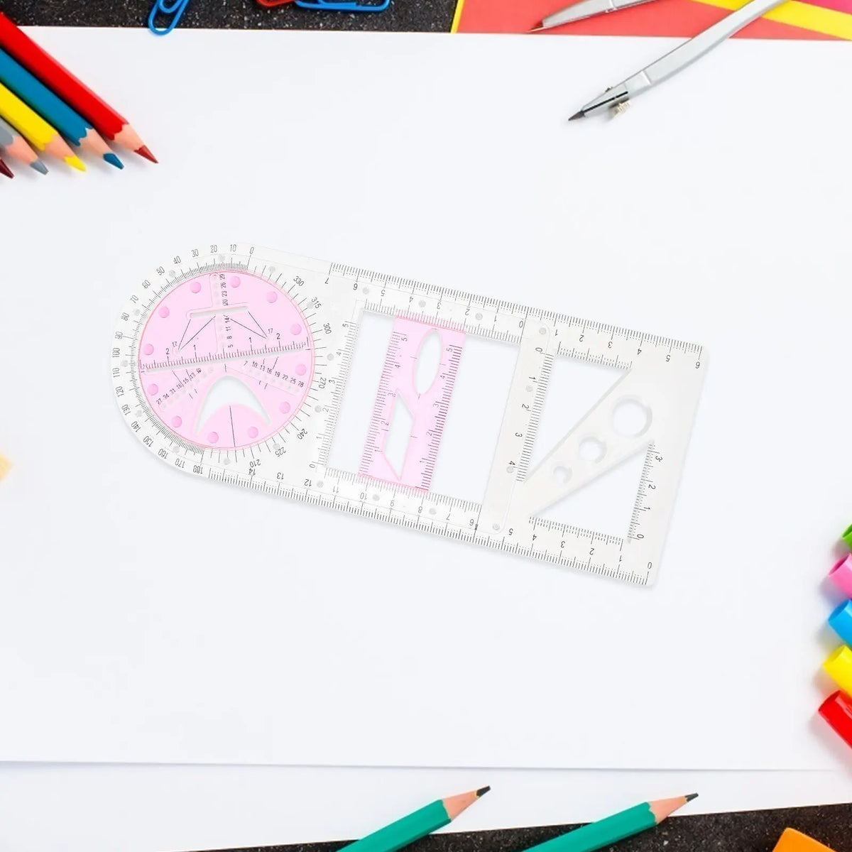 Multifunctional Geometric Drawing Ruler Set for Students Geometric Drawing Ruler PLUSH Default Title