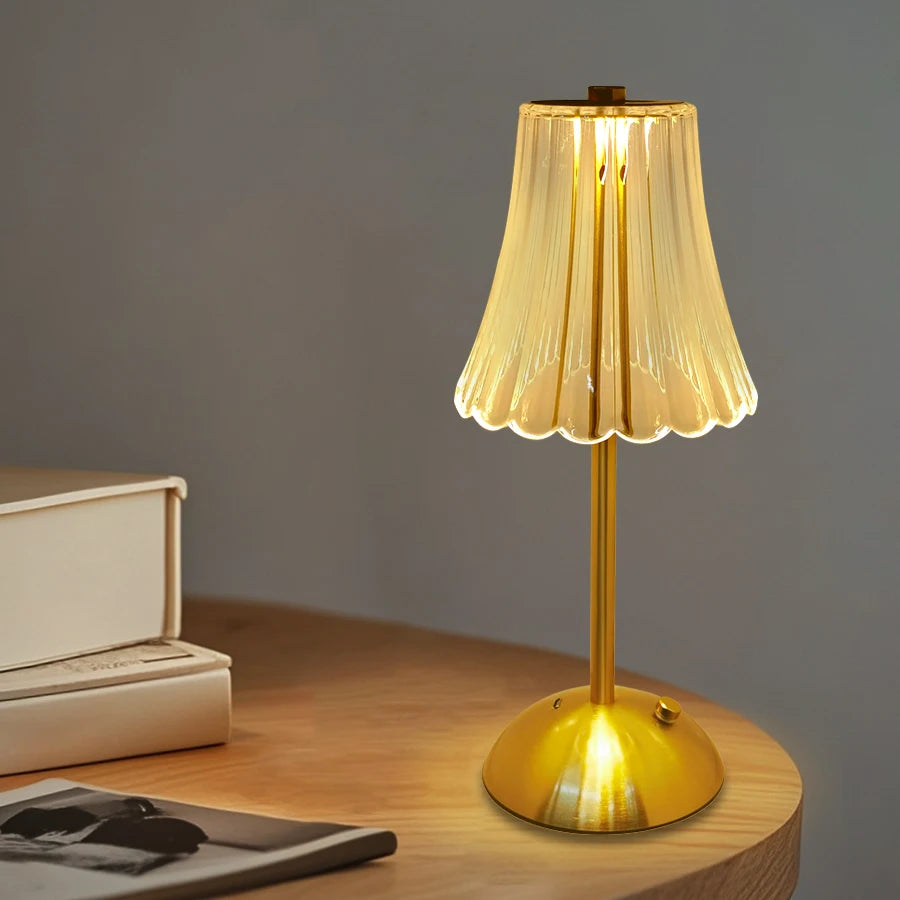 Crystal LED Rechargeable Table Lamp – Dimmable Bedside Night Light LED Table Lamp PLUSH