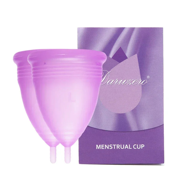 Medical Grade Silicone Menstrual Cup S & L | vive fit Menstrual Cup PLUSH 2Pcs-Naked-Purple S Size
