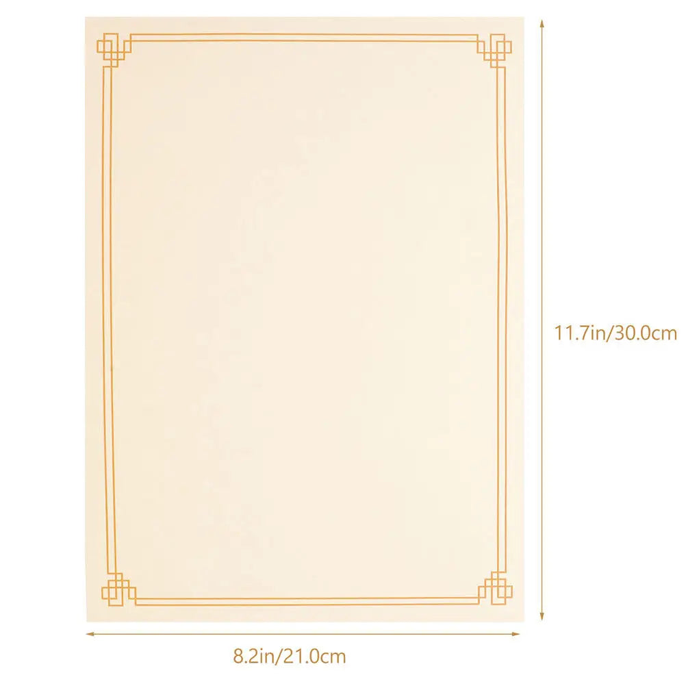15 Sheets Blank Certificate Paper – Elegant Cardstock Border Certificate Paper PLUSH