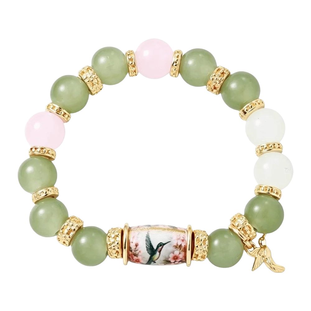 Hummingbird Butterfly Bee Sunflower Beaded Bracelet Women Beaded Bracelet PLUSH Green Bird
