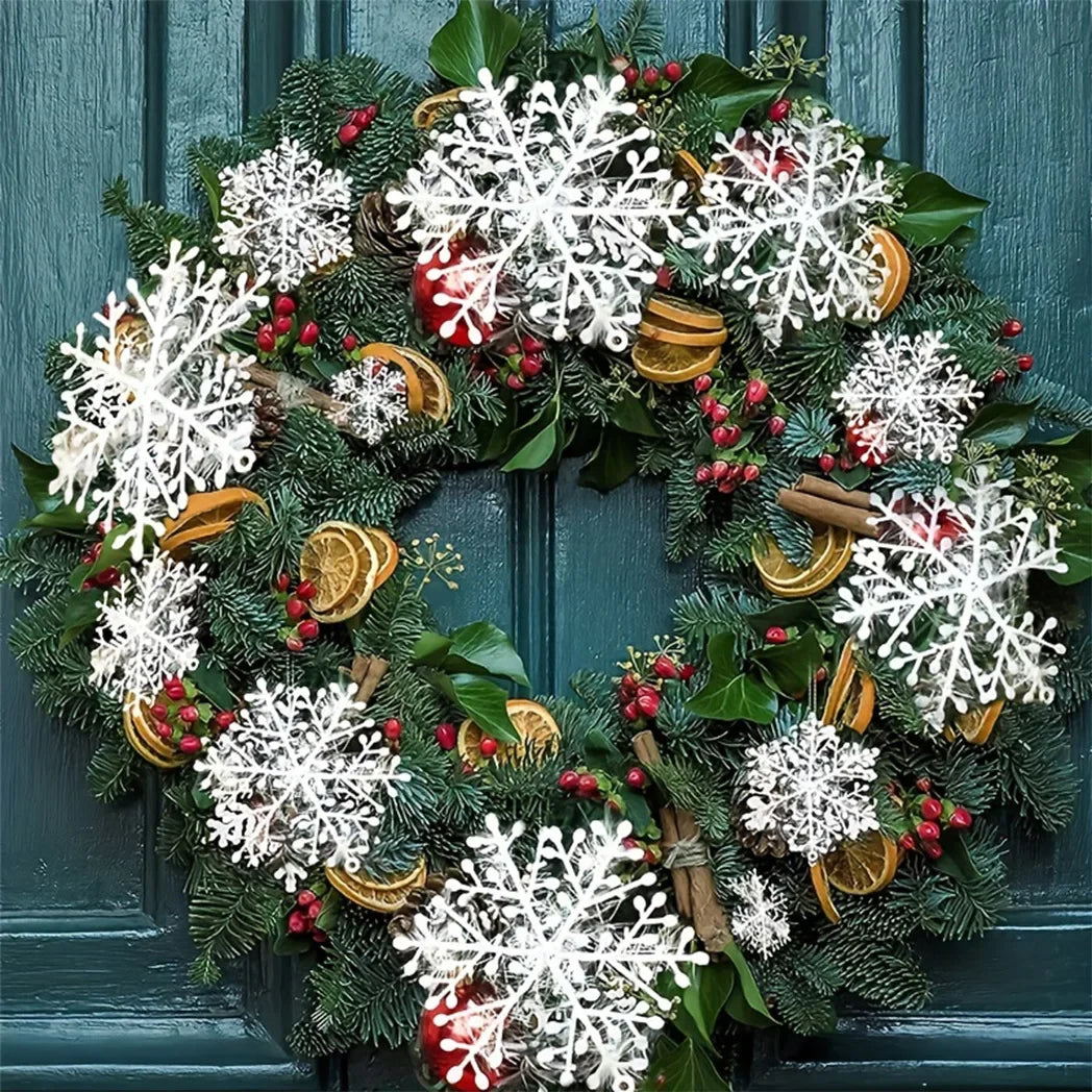 Christmas Snowflake Ornaments – White Hanging Tree Decorations Holiday Tree Ornaments PLUSH