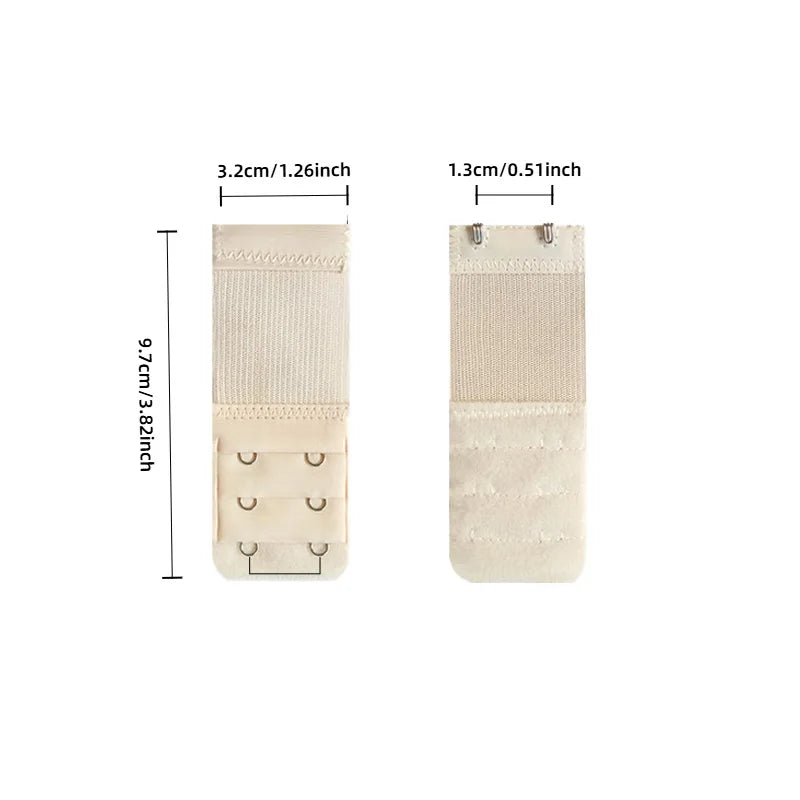 3-Pack Elastic Bra Extenders – 3 Row 2 Hook Women's Accessory Bra Extender PLUSH