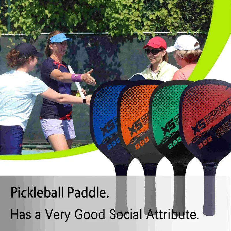 Pickleball Set 2 Paddles 4 Balls & Bag – Beginner Outdoor Kit Pickleball Set PLUSH