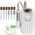 Electric Nail Drill Machine LCD Display Rechargeable Kit Electric Nail Drill PLUSH WHITE