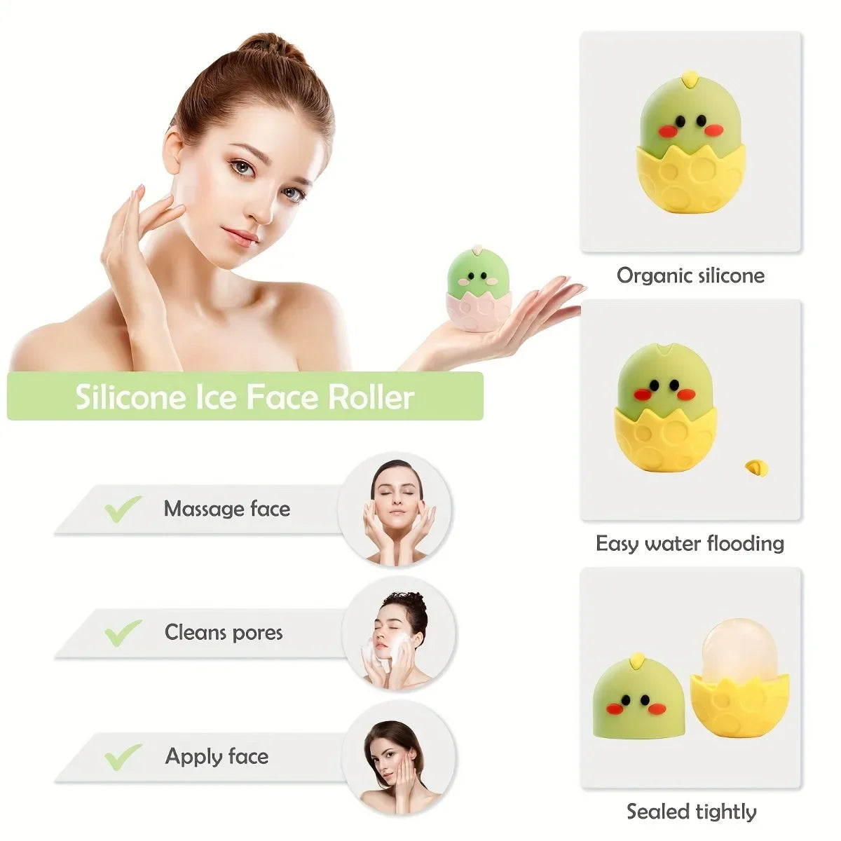 Silicone Ice Roller for Face – Cooling Facial Massage Tool Facial Massage Tool PLUSH