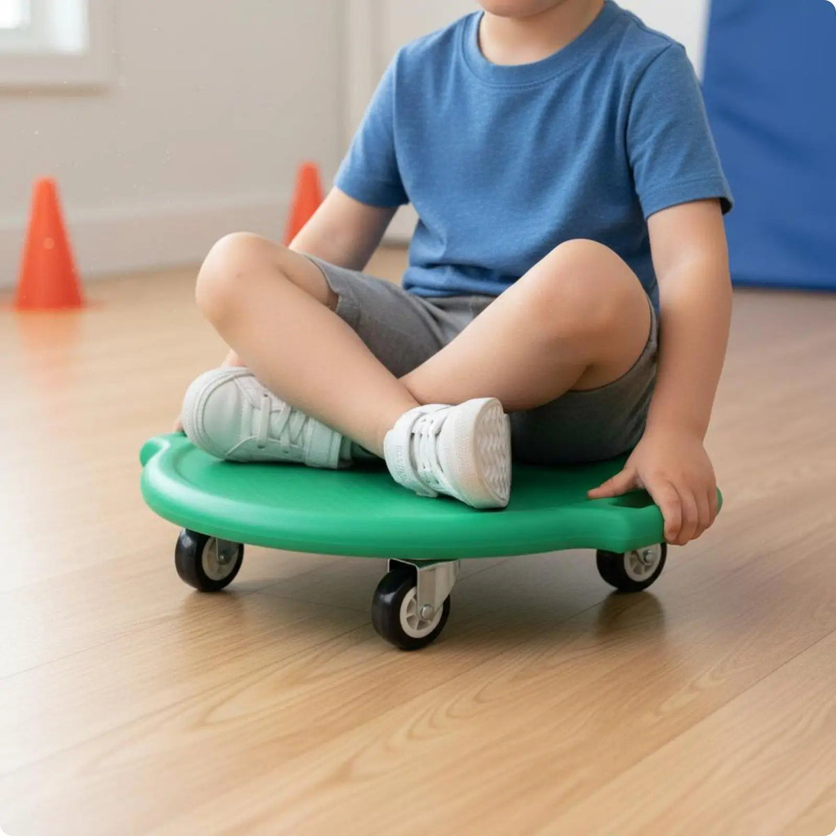 Kids Balance Scooter Board on Wheels – Indoor Play & Training Kids Balance Board PLUSH Green