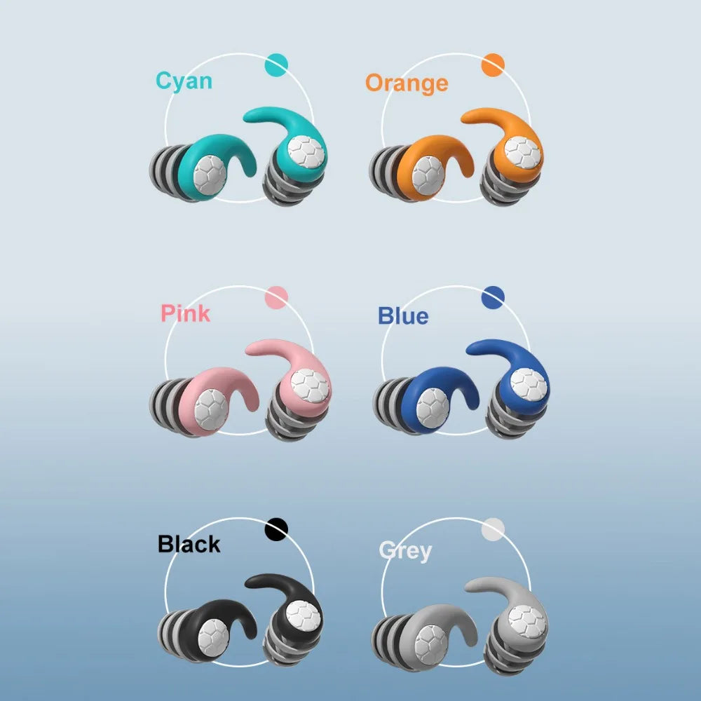 Waterproof Silicone Earplugs – Three-Layer Noise Blocking Silicone Earplugs PLUSH