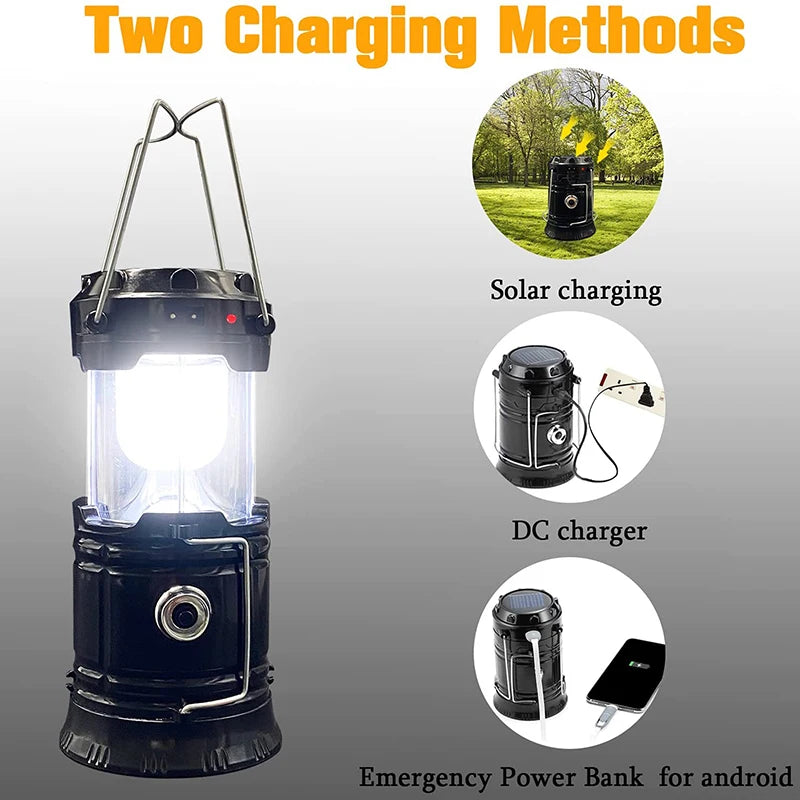 Solar Rechargeable Telescopic LED Camping Lantern – 300 Lumens Solar Camping Lantern PLUSH