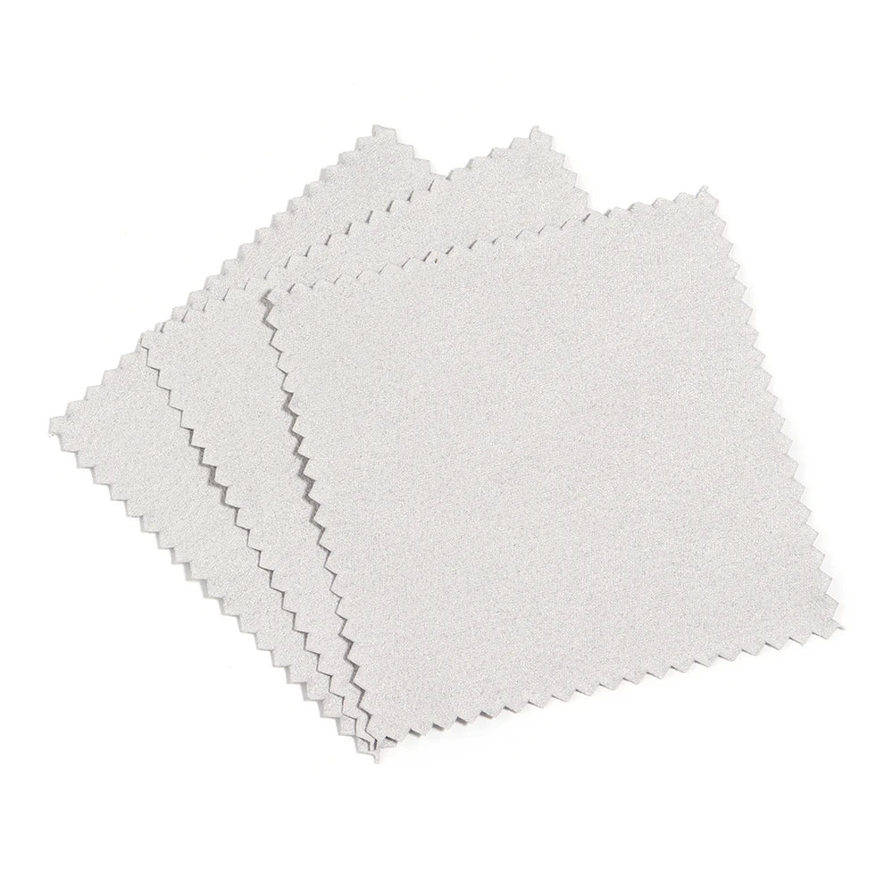 50pcs Soft Polishing Cloths for Glasses & Silver Jewelry Jewelry Polishing Cloth PLUSH gray 8x6cm