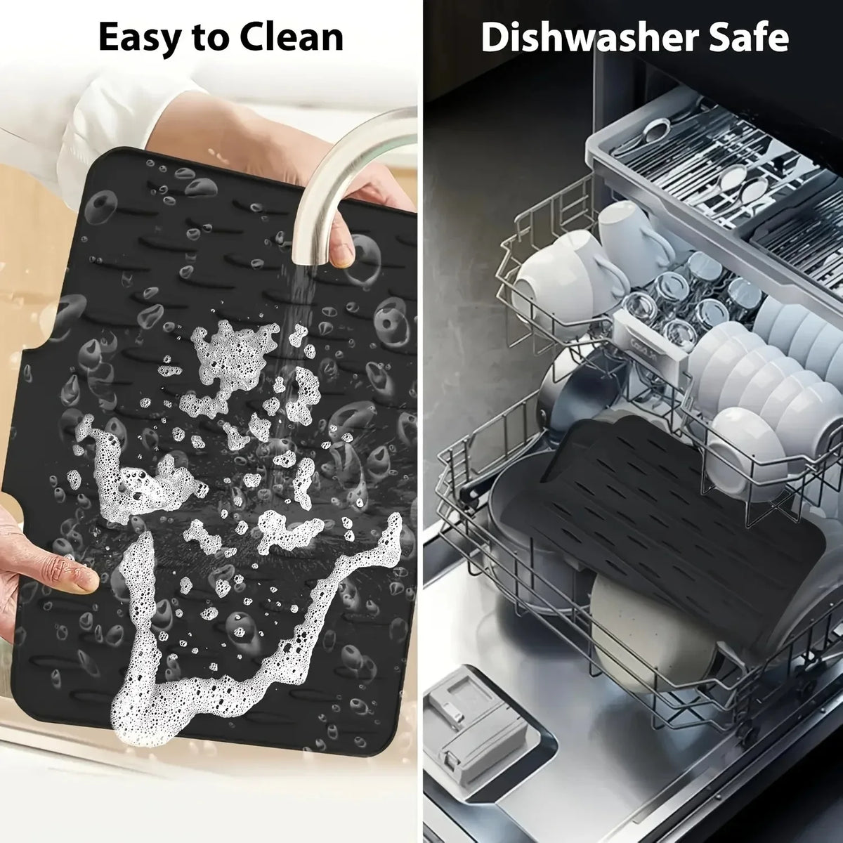 Silicone Drain Mat – Kitchen Countertop & Sink Drying Mat Silicone Drain Mat PLUSH