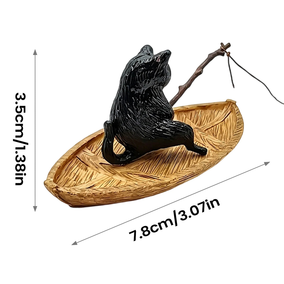 Resin Cat Fishing Boat Aquarium Ornament | Fish Tank Decor Aquarium Ornament PLUSH 01