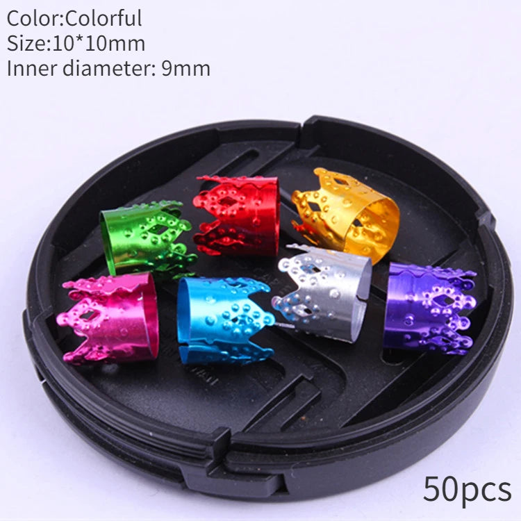 50-100pcs Dreadlock Hair Rings Bead Cuffs – Mixed Color Hair Braid Rings PLUSH No.10 50pcs