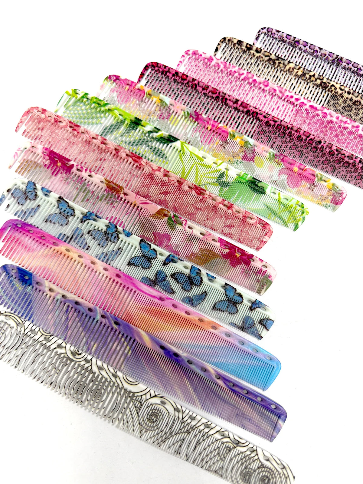 Wide & Fine Tooth Hair Combs – 13 Colors | Salon & Home Hair Styling Comb PLUSH