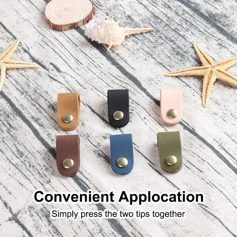 PU Leather Cable Organizer Cord Holder with Snap Button 10/20/30pcs Cable Organizer PLUSH