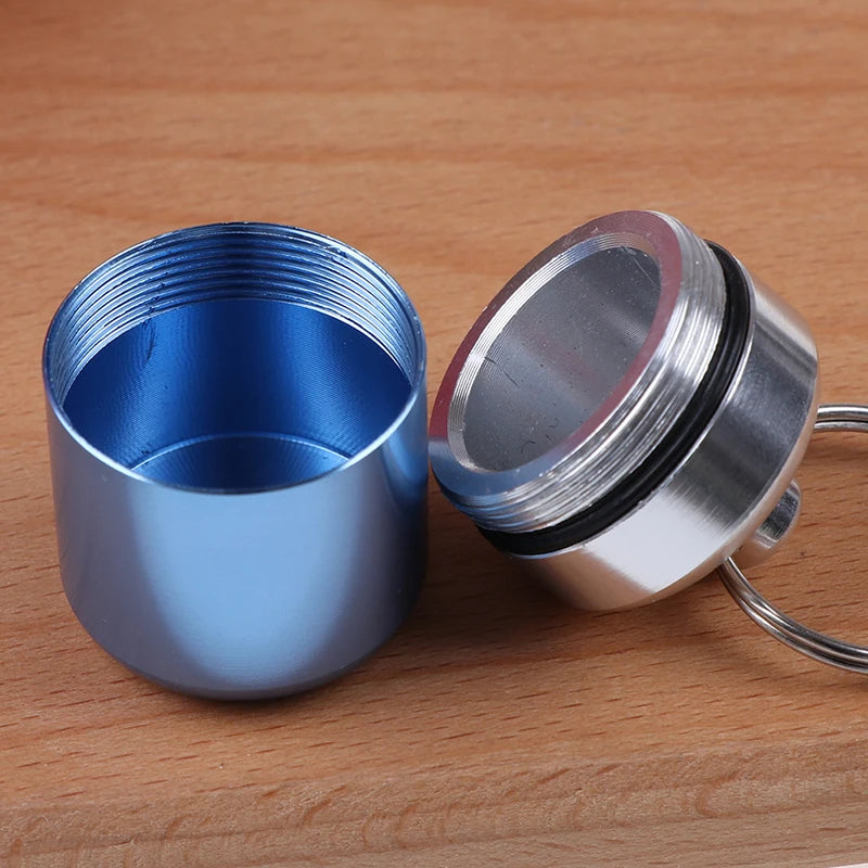 Waterproof Mini Pill Box Keychain – Aluminum Travel Case Pill Box Keychain PLUSH