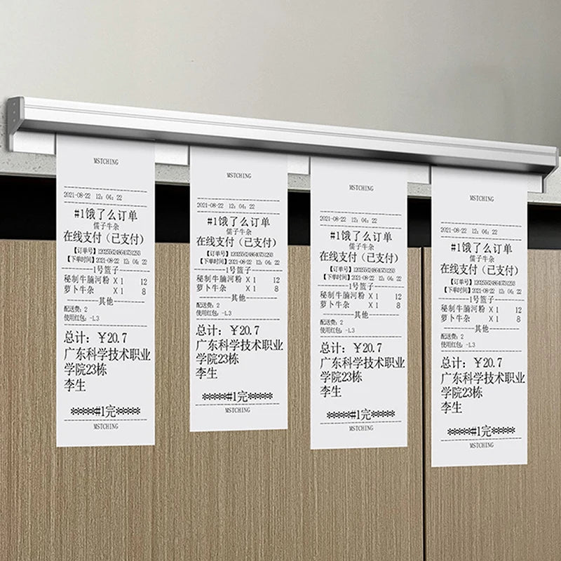 Aluminum Ticket Holder Rack 20–50cm | Kitchen Order Organizer Ticket Holder Rack PLUSH
