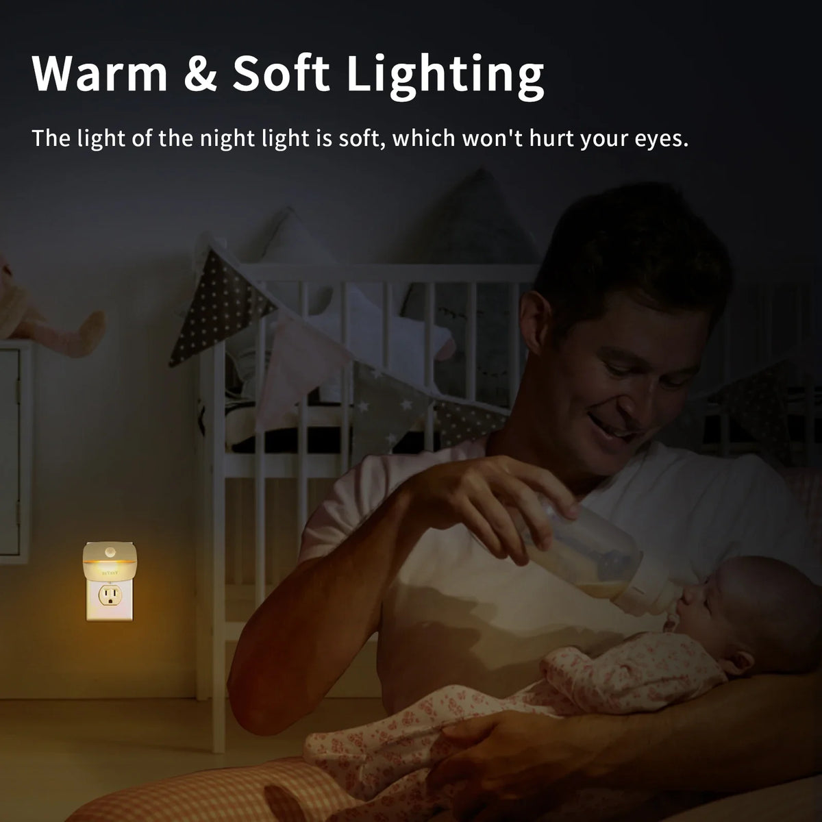 LED Motion Sensor Night Light Plug-In Wall Lamp | EU US Motion Sensor Night Light PLUSH