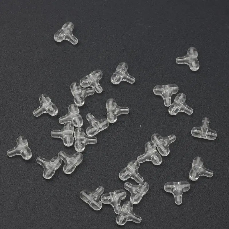 30pcs Transparent Oval Fishing Beads 3-Way Cross Connector Fishing Rig Beads PLUSH