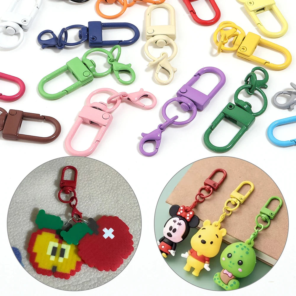 10pcs Multicolor Zinc Alloy Key Chain Lobster Clasp Split Key Rings Jewelry Findings PLUSH