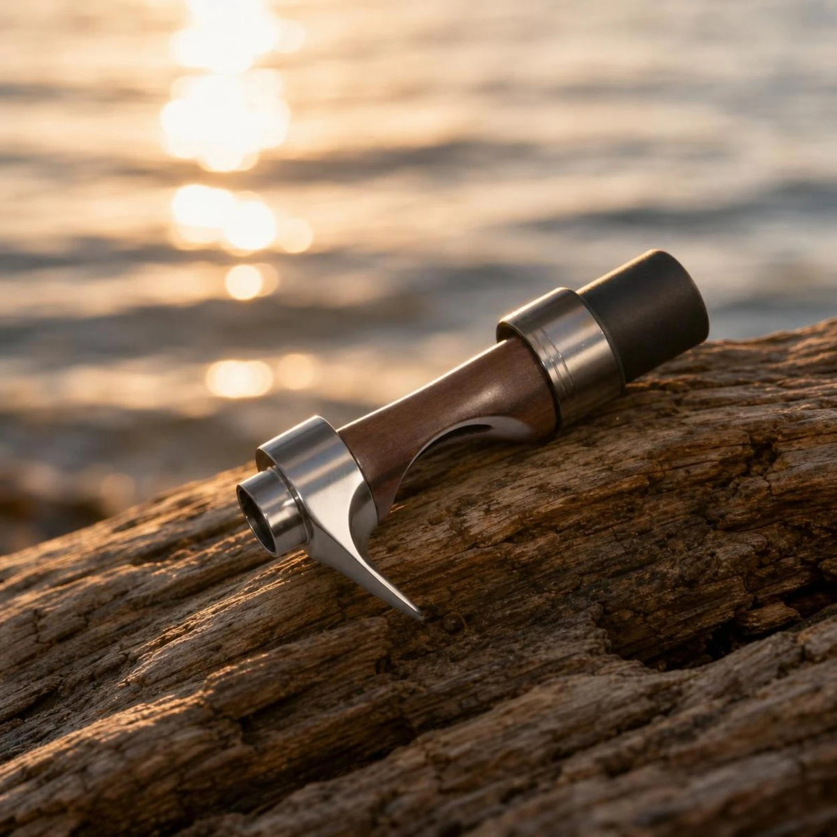 Wood Reel Seat with Metal Collars | Fishing Rod Accessory Fishing Rod Reel Seat PLUSH