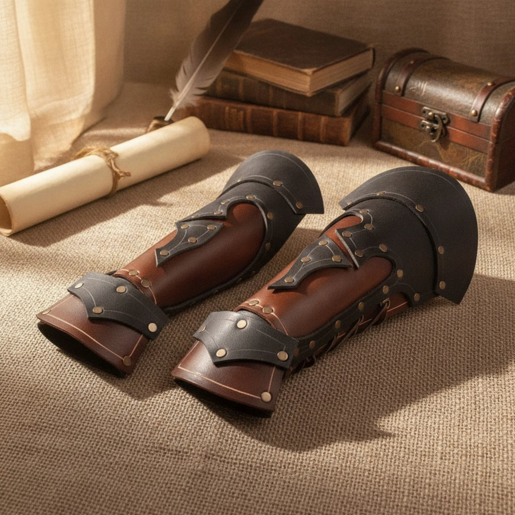 Faux Leather Forearm Bracers – Medieval Cosplay Costume Armor Cosplay Arm Bracers PLUSH