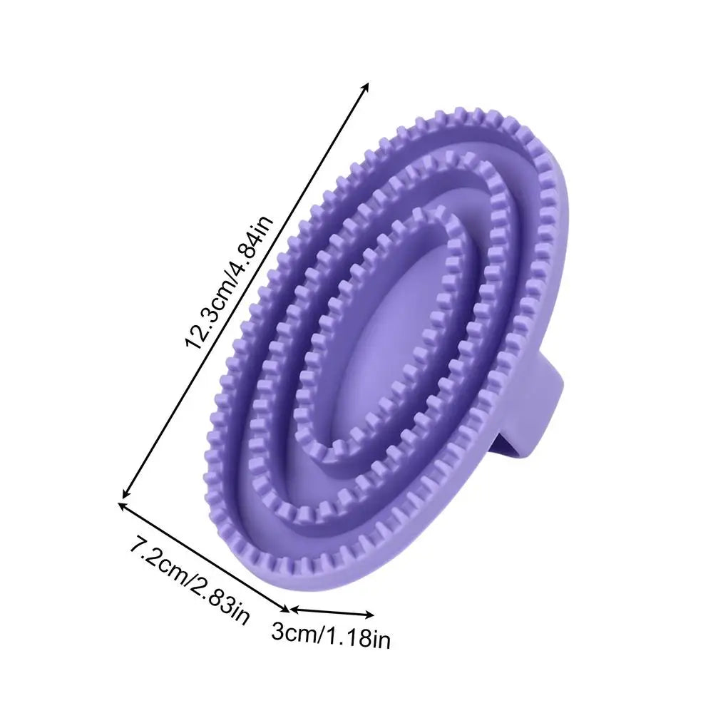 Soft Rubber Horse & Pet Grooming Brush with Hand Strap Pet Grooming Brush PLUSH Purple