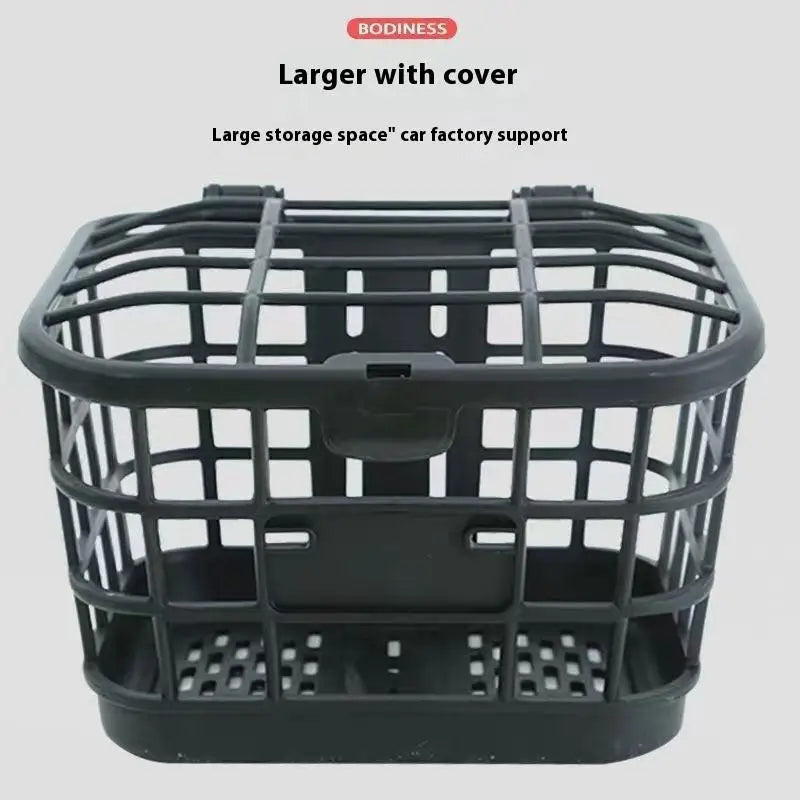 Large-Capacity Bike Front Basket with Lid | PC Plastic Bike Front Basket PLUSH