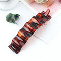 Acrylic Wave Banana Clip – Jelly Color Ponytail Twist Hairpin Banana Hair Clip PLUSH BW hp red