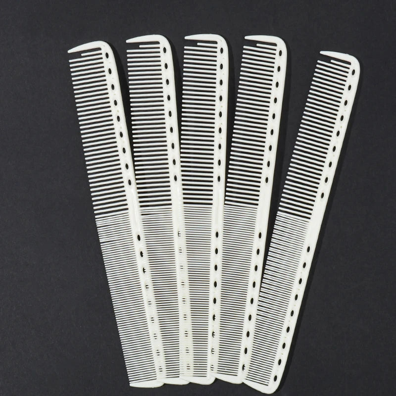 Barber Haircut Comb – Hollow Design & Dual-Density Teeth Barber Cutting Comb PLUSH 5pcs