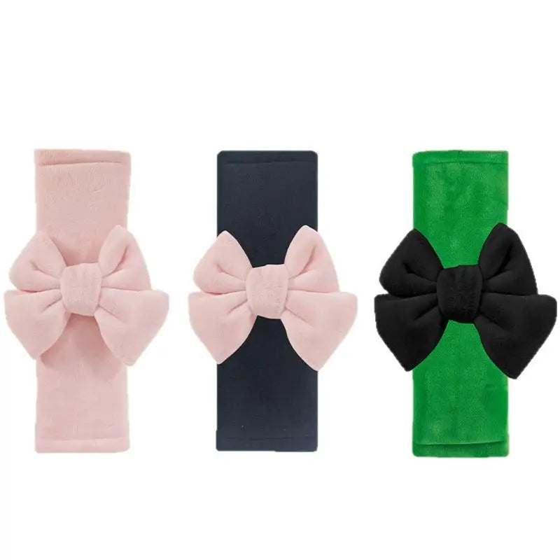 Bowknot Car Seat Belt Cover – Ice Silk Shoulder Pad for Women Seat Belt Cover PLUSH