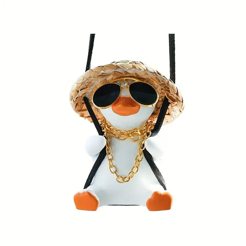 Swinging Duck Car Charm – Anime Rearview Mirror Ornament Car Hanging Ornament PLUSH Orange