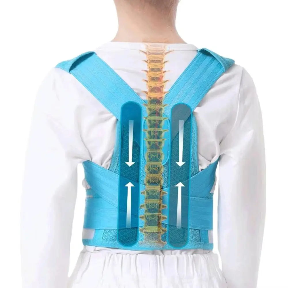 Adjustable Full Back Posture Corrector Brace | Black Pink Blue Back Posture Corrector PLUSH