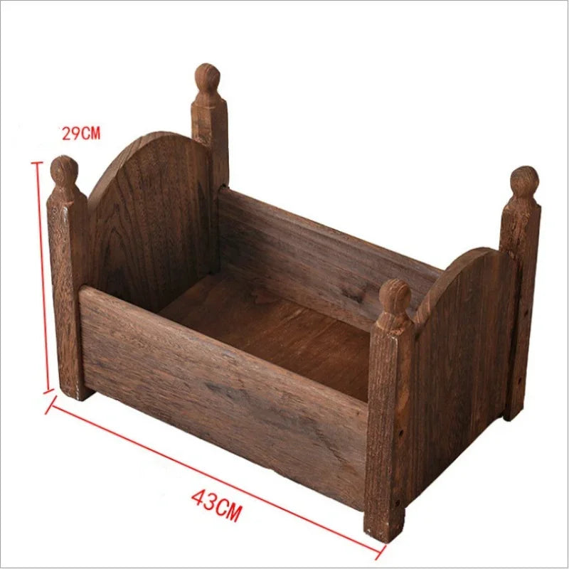 Newborn Wooden Bed Photography Prop – Baby Photo Studio Baby Photography Prop PLUSH