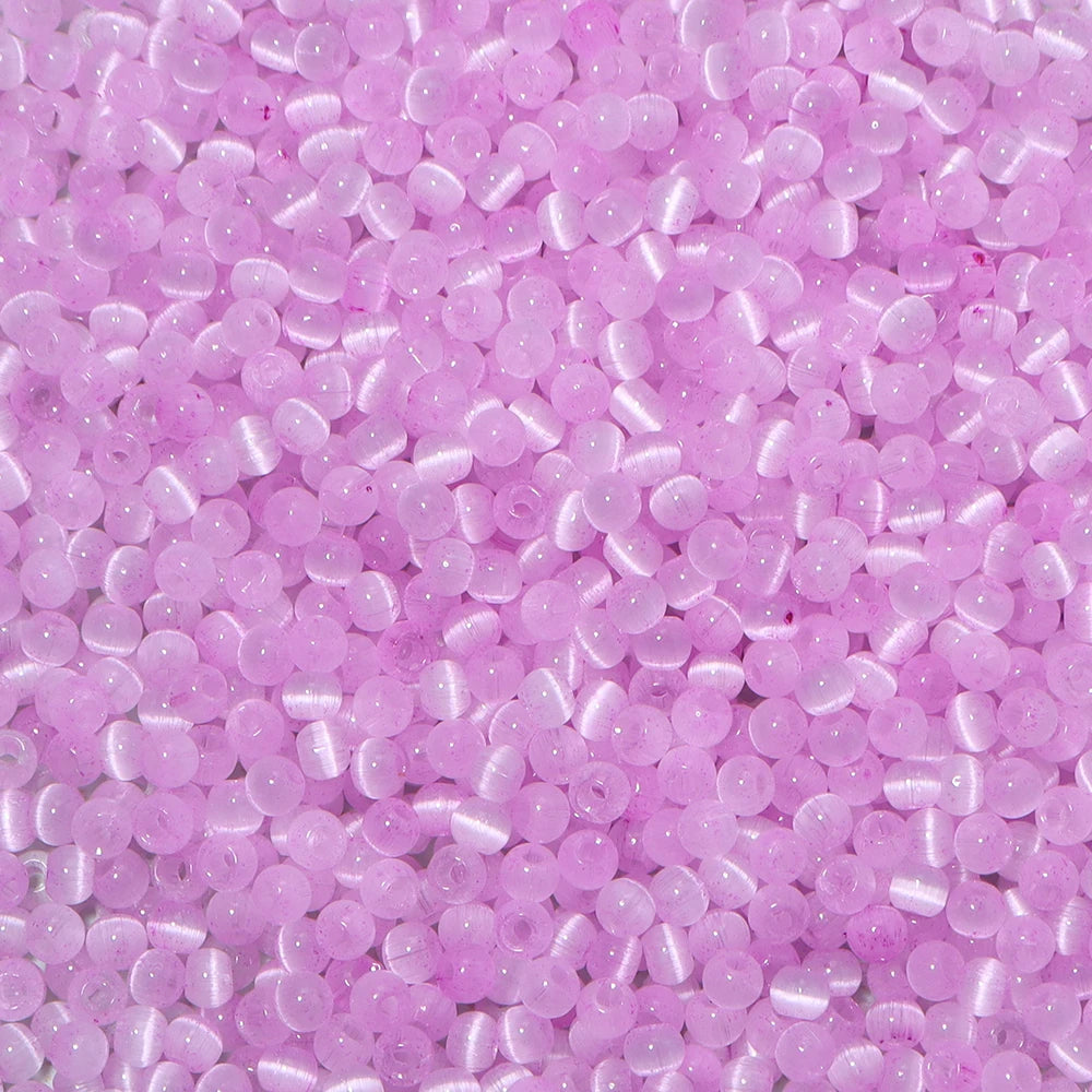 4mm Cat's Eye Glass Seed Beads 30g – DIY Jewelry Spacer Beads Glass Spacer Beads PLUSH light purple 4mm