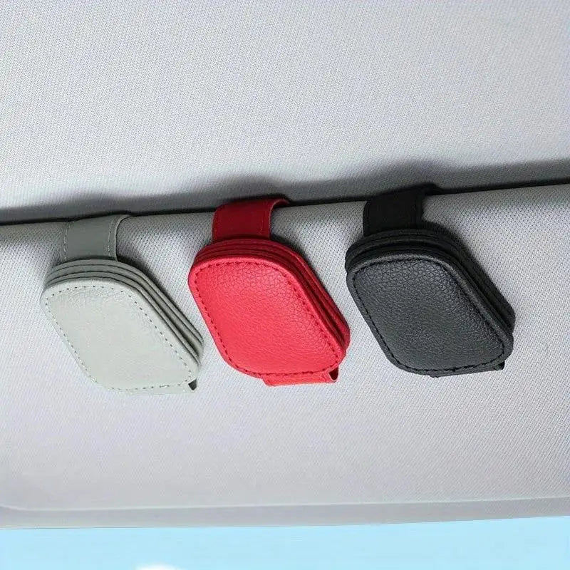 Magnetic Leather Car Sunglasses Holder Visor Clip Hanger Car Visor Organizer PLUSH