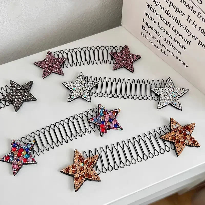 Invisible Bang Fix Comb & Star Hairpins – Hair Styling Tools Hair Styling Accessory PLUSH