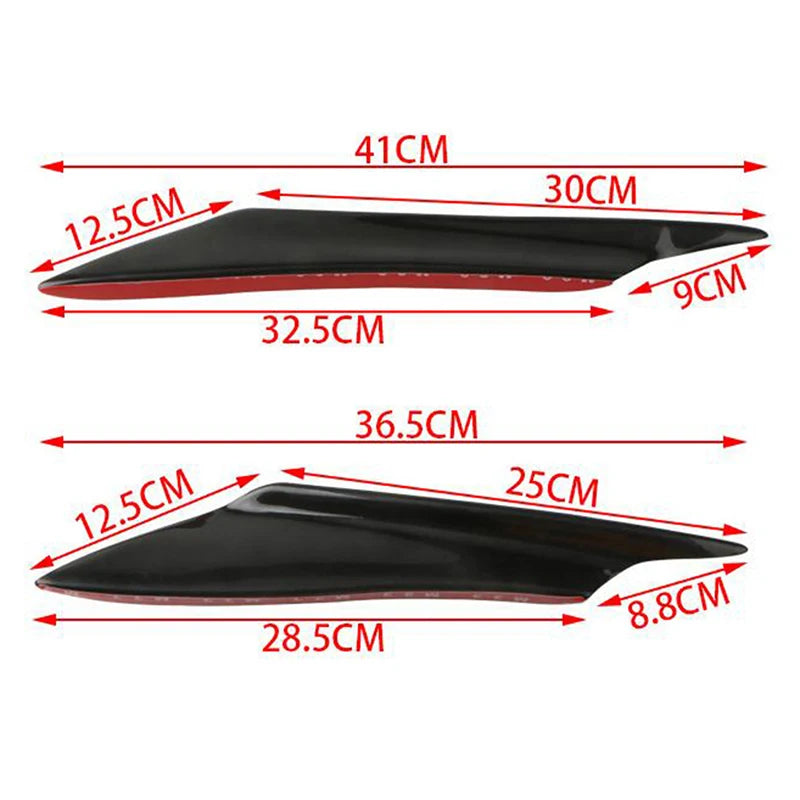 4pcs Carbon Fiber Bumper Canard Splitter Diffuser Kit – Universal Bumper Canard Splitter PLUSH