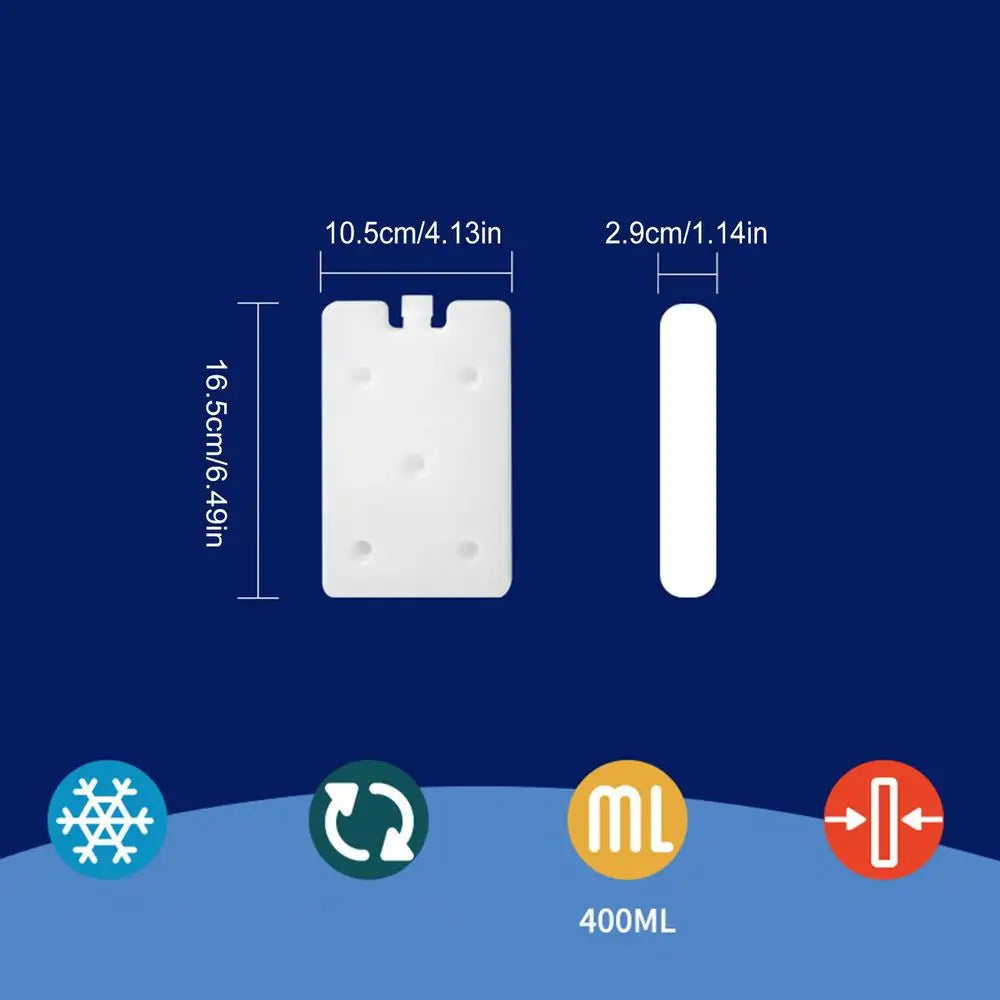 Reusable Ice Packs for Coolers – Freezer Gel Blocks 150–600ml Cooler Ice Packs PLUSH 400ml