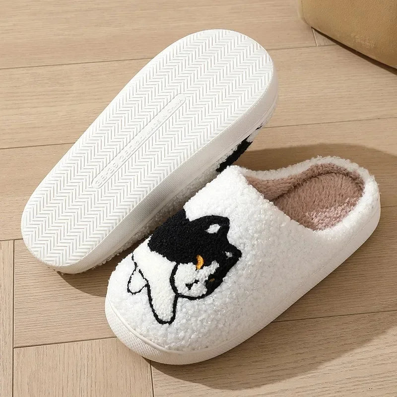 Cartoon Animal Plush Slippers – Cute Dog & Cat Design Plush Novelty Slippers PLUSH