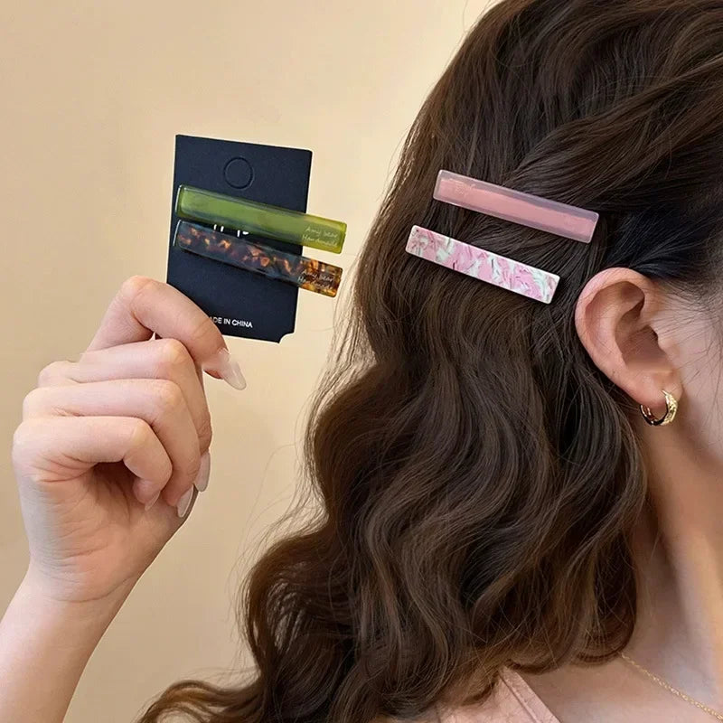 2-Pack Acetate Geometric Hair Clips – Women's Duckbill Barrettes Duckbill Hair Clips PLUSH