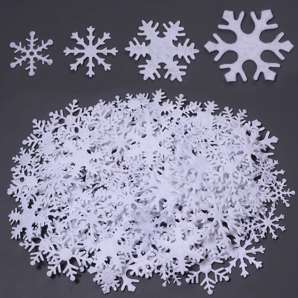 50pcs Felt Snowflake Ornaments – DIY Christmas Craft Decor Felt Craft Ornaments PLUSH