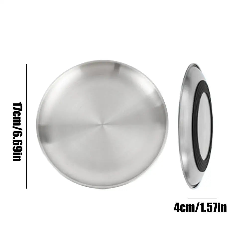 Stainless Steel Shallow Cat Bowl – Wide Non-Slip Pet Feeder Pet Feeder Bowl PLUSH 1PC