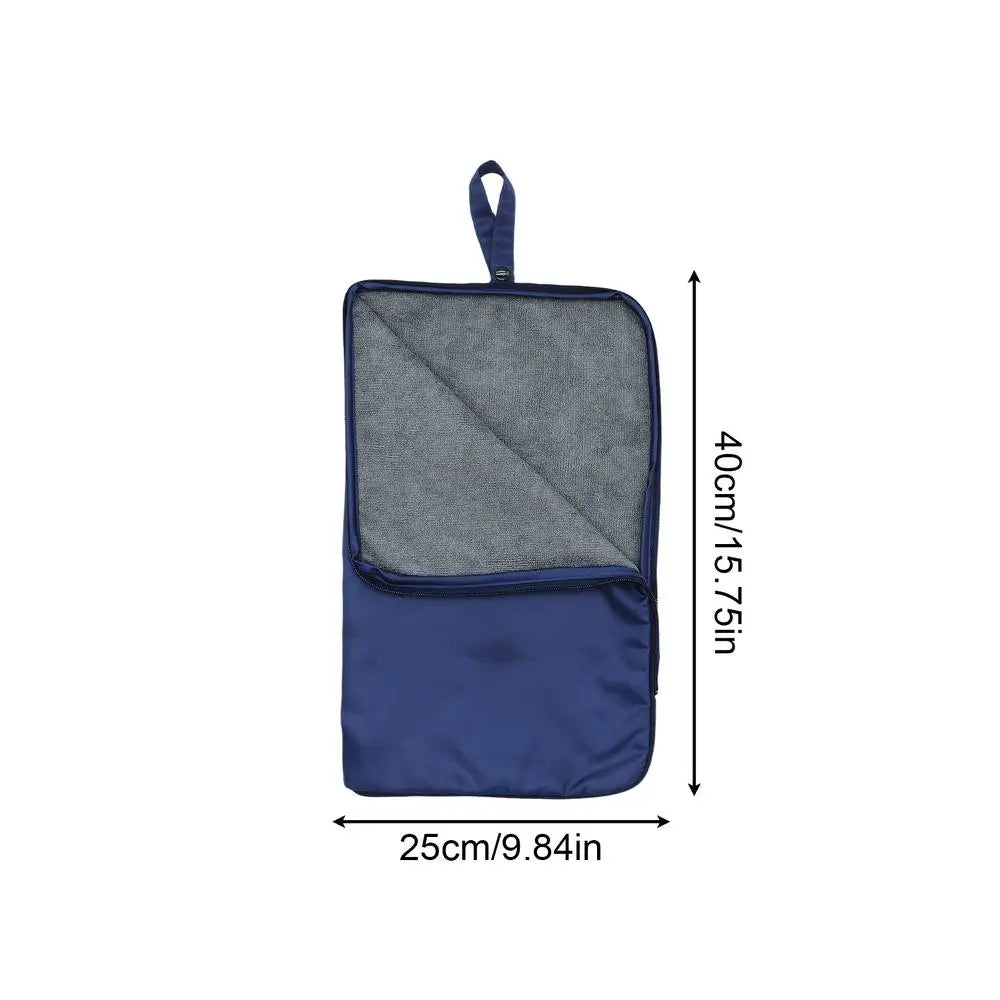 Zipper Wet Dry Bag with Towel – Leak-Proof Swim Pouch Wet Dry Swim Bag PLUSH Dark Blue