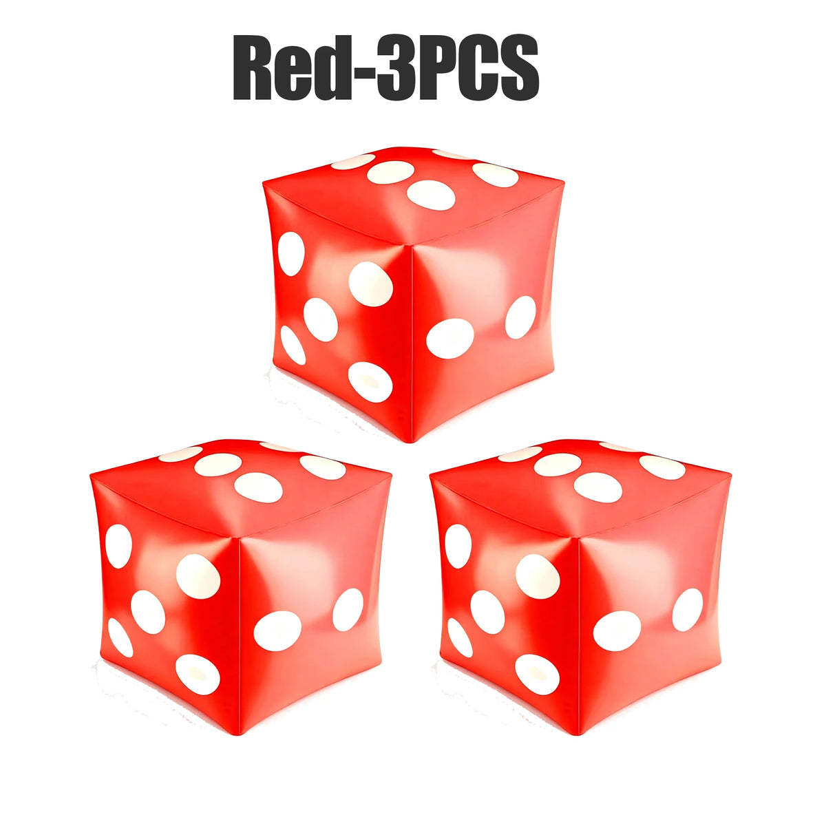 Giant Inflatable Dice Game Toy – Party, Bar & Group Fun Inflatable Dice Game PLUSH Red 3PCS