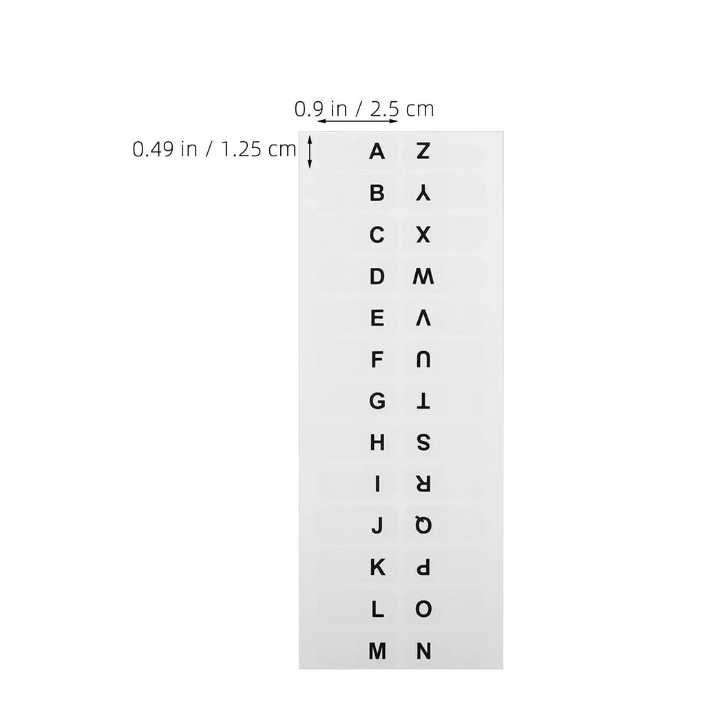 30 Sheets Alphabet Index Labels – Self-Stick White Letter Stickers Index Label Stickers PLUSH