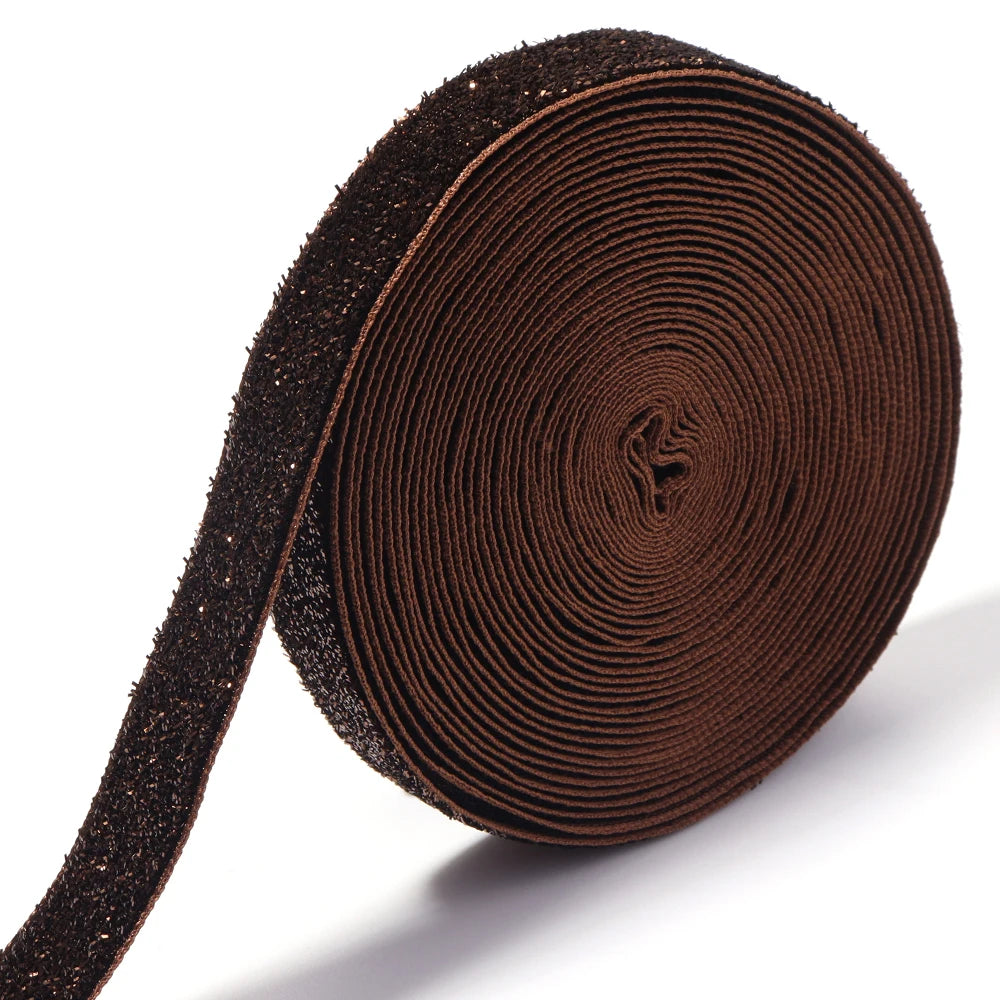 Deep Brown Glitter Velvet Ribbon 5–10 Yds | DIY Craft & Decor Craft Ribbon PLUSH 15mm x 5yards mm