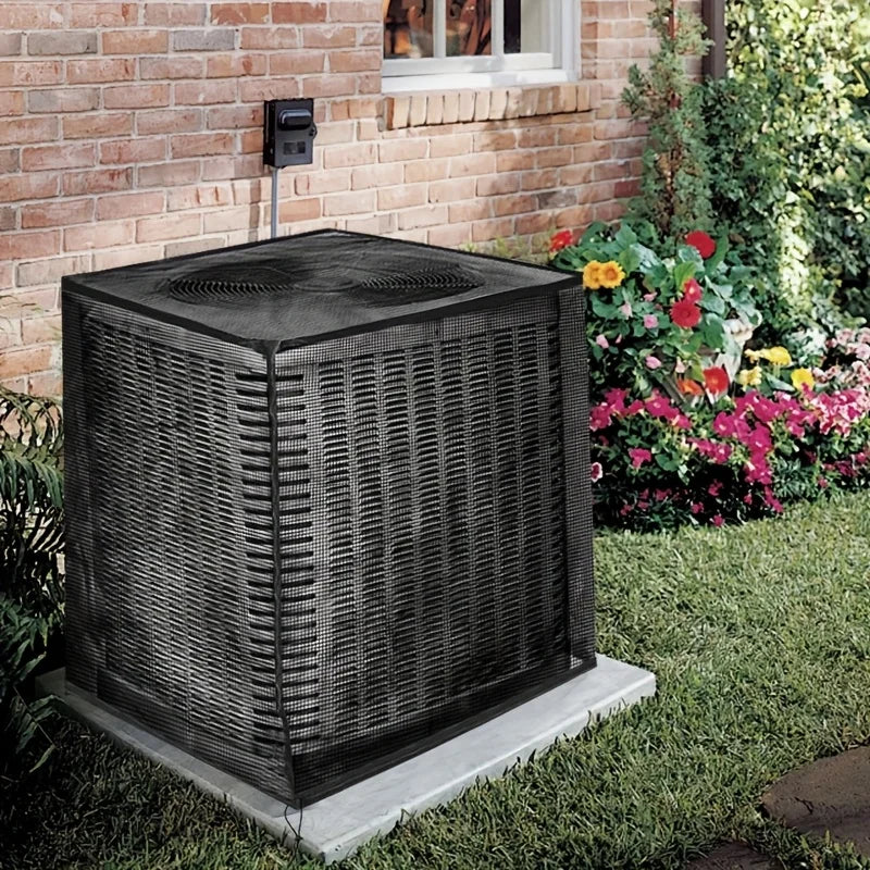 Outdoor Mesh AC Cover – Black Window Air Conditioner Cover AC Unit Cover PLUSH Black
